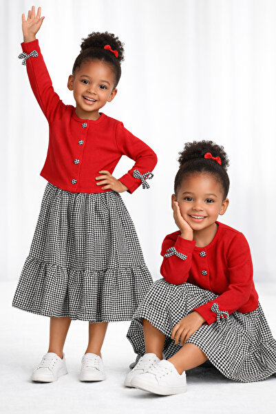 kahkaha kids Kız Çocuk Yelekli Elbise