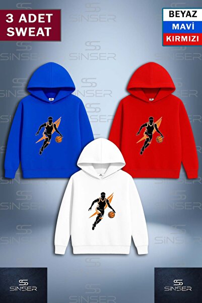 SS SİNSER Φούτερ με κουκούλα με στάμπα  "3LU ACIK TON " "BASKETBOLCU TOP TURU...
