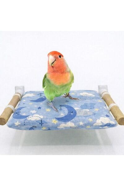 AlaPet Kuş Yatağı Yumuşak Dinlenme Yastığı Çift Taraflı Uyku Tüneği Mavili Su...