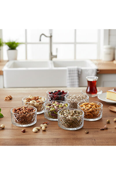 Kristella 6'lı Kristal Kesme Cam Çerezlik Seti - Lüks Sunum Kasesi Ve Sosluk ...