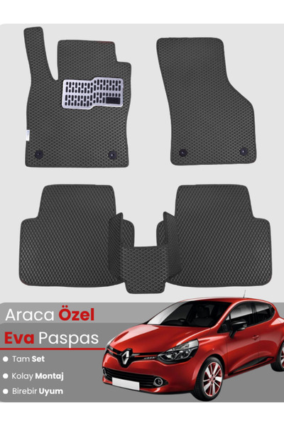 stiloto مجموعة كاملة من دواسات EVA متوافقة مع رينو كليو 4 (2012-2019) - خاصة ...