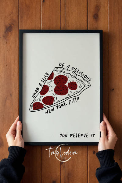 tablodea Poster înrămat cu model de felie de pizza din New York, decor pentru...
