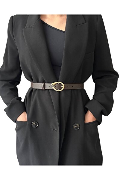 stravis Gold Oval Buckle Belt