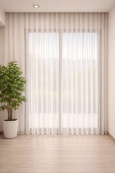 ikrarperde Bambu Tül Perde S Pile 1'e 3 kat Pileli Tül