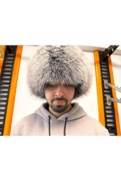 hoaryage Special Production Wolf Fur Börk Kalpak Hat, Mink Hat Kalpak