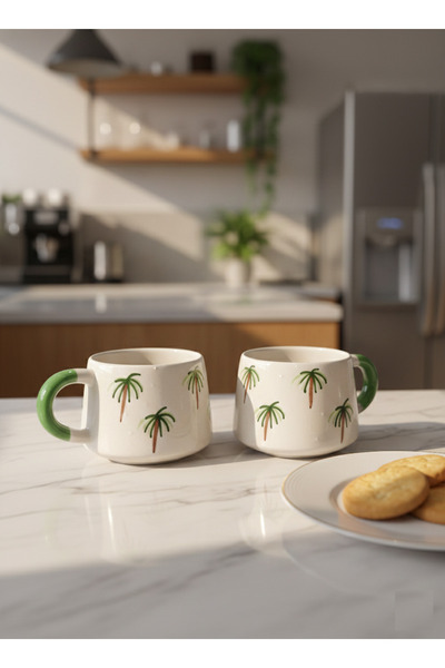 RGS HOMELİFE 2'li El Yapımı Seramik Kupa Seti, Seramik Kahve, Espresso ve Çay...