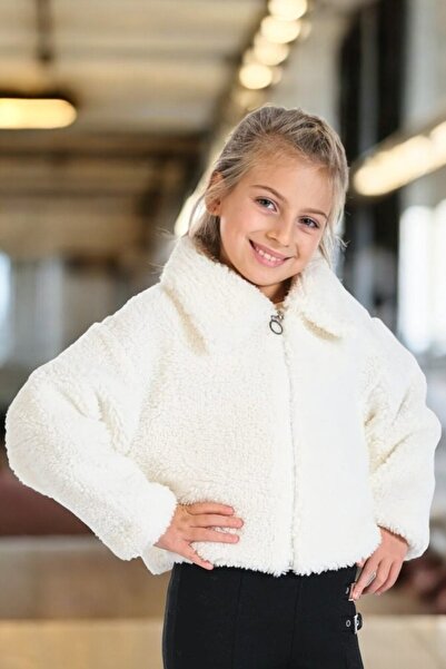 QUB CLUB Girl's Plush Lined Crop Coat