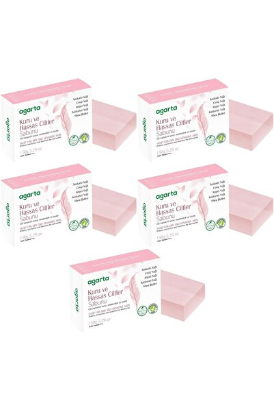 Agarta صابون طبيعي مصنوع يدويًا 150 جرام للبشرة الجافة والحساسة (مجموعة من 5)