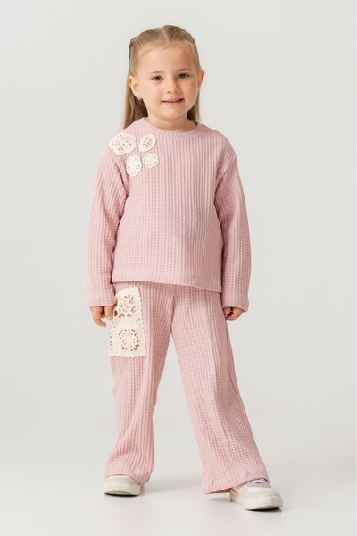 Pinkitokids Set pentru fete cu detaliu din dantelă