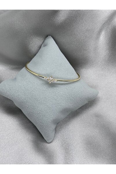 Bade Jewelry Vip Gold Taşlı Kanat Detaylı Çıtır Kelepçe Bileklik