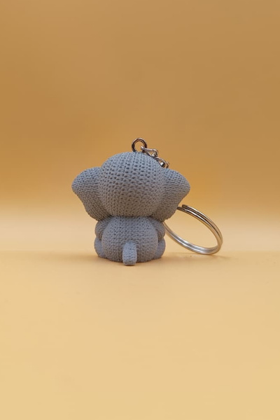 Rodopiva Knitted Patterned Elephant Keychain (Plastic)