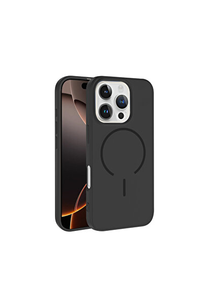 zore iPhone 16 Pro Max Kılıf M-safe Şarj Özellikli USGN Meta Kapak - Siyah