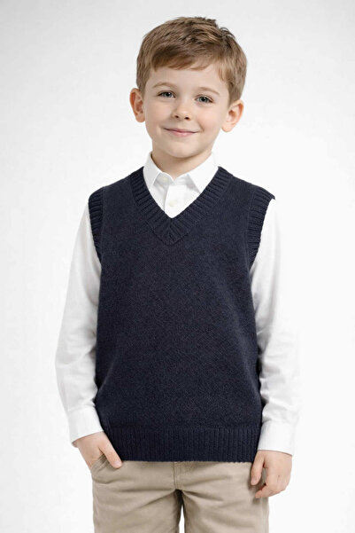krm kerem bebe V-Neck Children's Sweater Suitable for School