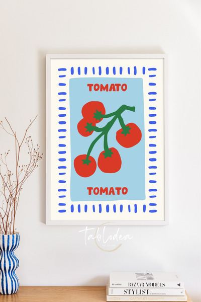 tablodea Poster înrămat cu model de roșii Salkım pentru decorarea bucătăriei,...