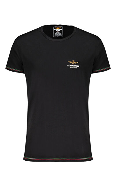 Aeronautica Militare , Men's T-shirt with logo applique, black - L