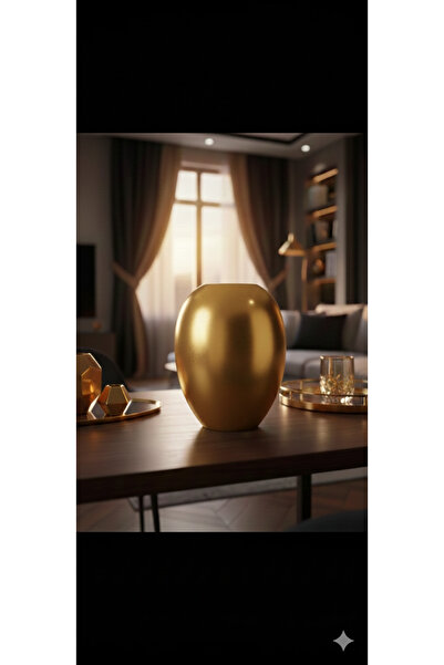 Lui Tasarım Gold Color Modern Decorative Cs Vase