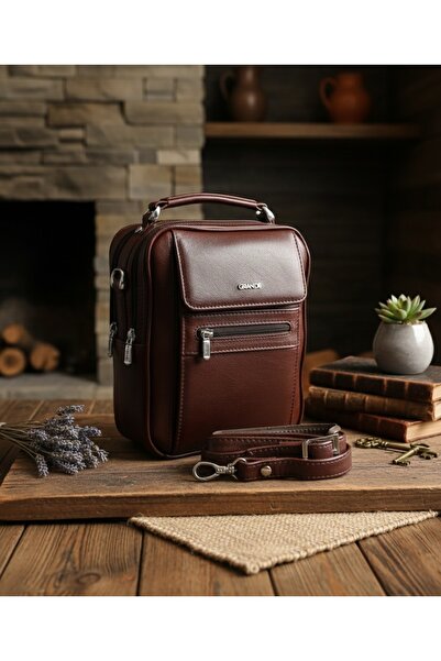 PASSTELL 100% Genuine Leather Men's Hand and Shoulder Bag with Long Strap, La...