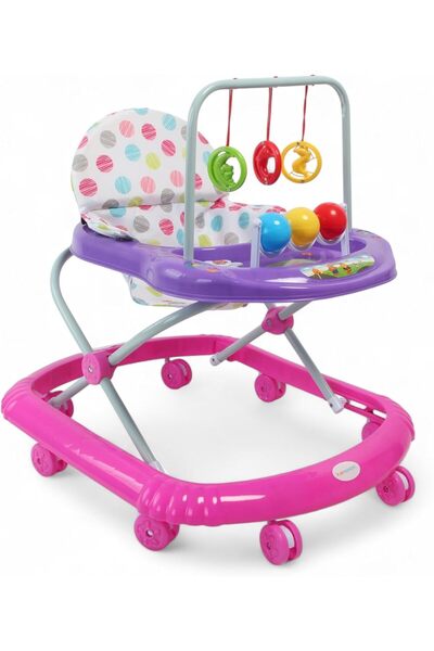 Fun Moment مشاية أطفال مزودة بموسيقى وارتفاع قابل للتعديل، قابلة للطي، للأعما...