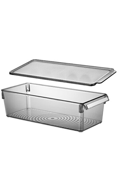 VİP AHMET VA™ VP.420 MINA Food Organizer with Lid, 4 lt, Transparent Anthracite