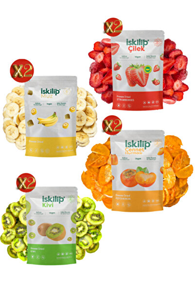 İSKİLİP Freeze Dried Fruit Introduction Pack Strawberry Kiwi Banana Date Frui...