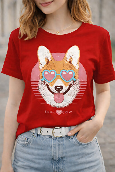 ArtYus Heart-Eyed Dog Printed Oversized T-Shirt