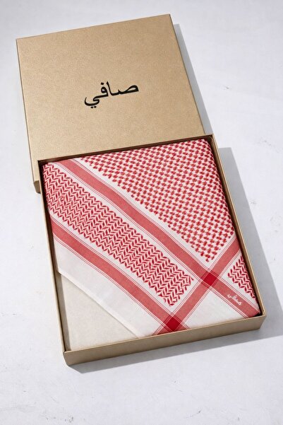safi A pure red shemagh, elegant and formal style.