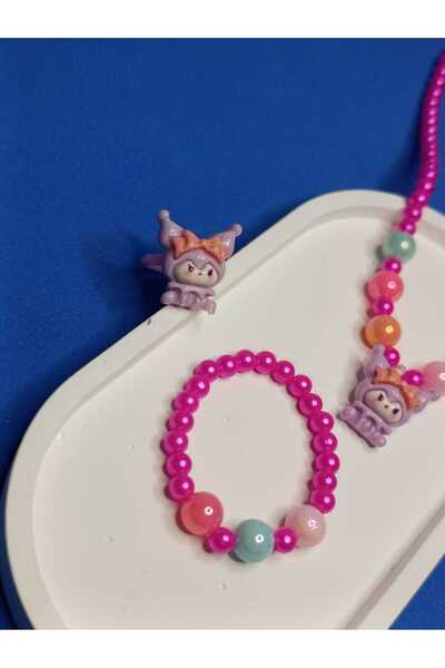 Masal Gurumi طقم خواتم وأساور مطاطية للفتيات بتصميم شخصيات كرتونية (هدية للفت...