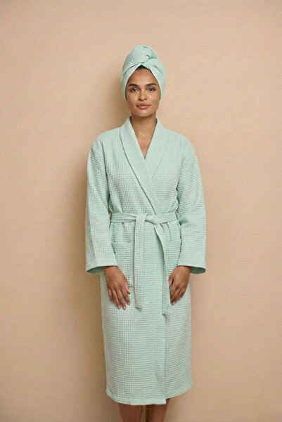 Salvia Dione 100% Cotton Pique Hair Cap with Buttons, Practical Hair Drying C...