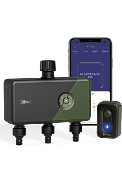 Diivoo Programator Wifi automat pentru irigare DI-WT11W-EUGN, 3 zone, Control...