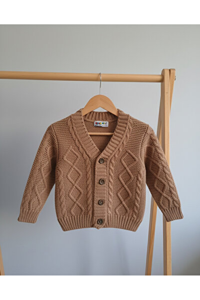 Nimini Kids Button Detailed Baklava Pattern Soft Winter Unisex Baby Kids Card...