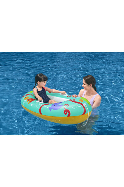 LEAN Barcă gonflabilă cu mânere, Bestway, Tropical, 119 x 79 cm