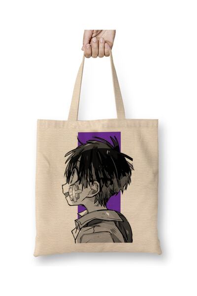 Toyaso Hanako Kun White Tote Bag Long Handle Shopping Bag Beach Bag