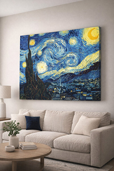 Mushen Studio Vincent Van Gogh Yıldızlı Gece Kanvas Tablo - Dekoratif Modern ...