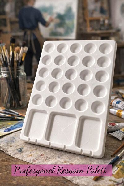 expres hediye Professional Painter Palette - Multi-Compartment Paint Mixing a...