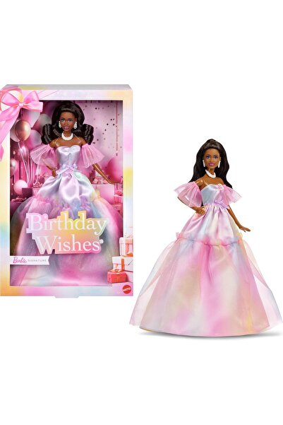 Barbie Signature Birthday Wishes Fashion Doll with Brown Hair in a Pastel Rai...