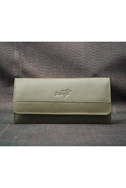 ZENİTH Hakiki Deri Haki Cüzdan – Kapaklı, Şık ve Dayanıklı Tasarım