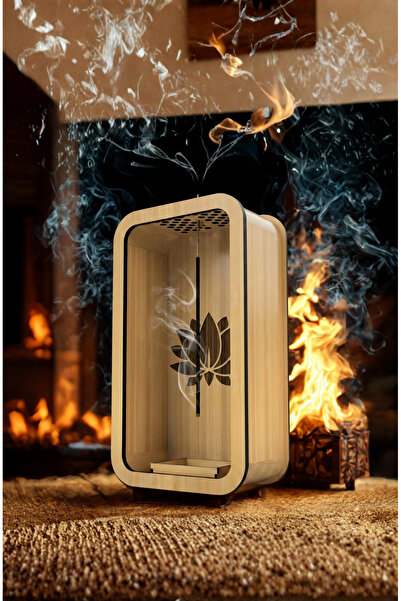 GÜL MZC Dekoratif Ahşap Kule Tütsülük - Geometrik Modern Tasarım Dikey Tütsü ...