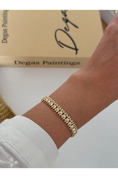 XUPING JEWELRY Special Series Wicker Zircon Stone Detailed Xp Gold Bracelet