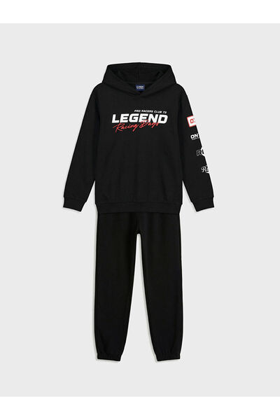 LC Waikiki LCW Kids Чорний хлопчачий спортивний костюм з капюшоном