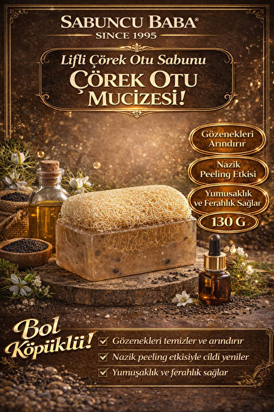 SABUNCU BABA - Doğal Kabak Lifli Çörek Otu Sabunu 130 GR. Çörek Otu Mucizesi