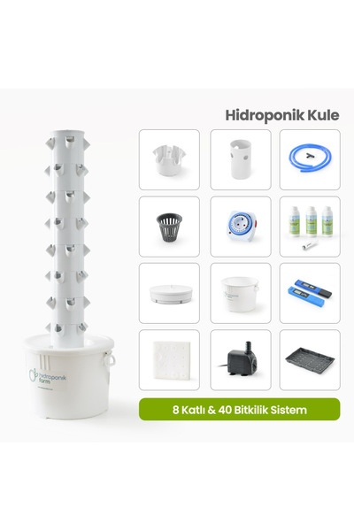 Hidroponik Farm Hidroponik Kule (8katlı 40 bitkilik)
