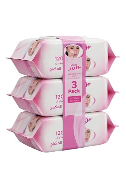 F05 مناديل إزالة المكياج من الوار – 3 عبوات × 120 منديل