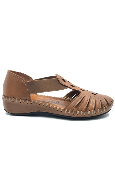 Venüs Galantus Genuine Leather Comfort Orthopedic Women's Sandals Taba