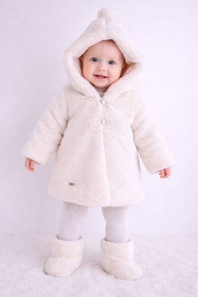 Butik KIZ BEBEK - ÇOCUK PELUŞ KÜLAH KAPÜŞON DETAYLI KABAN - MONT