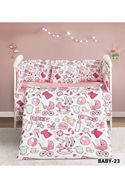 Red Rose 5-piece crib bedding set with hypoallergenic natural cotton filling....
