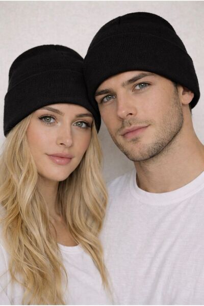 Silver Unisex Knitwear Autumn Winter Quality Basic Beanie 1 Piece