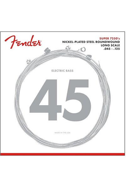 FENDER 0737250456 7250 5 Telli Bas Gitar Teli (45-125) | Medium Tansiyon Güçlü Low-B Cevabı ve Parl