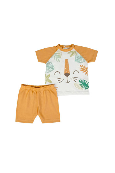 F.S. BABY Set tricou & pantaloni scurți bumbac copii FS Baby - Offwhite / Orange