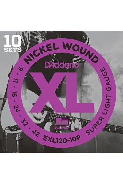 Daddario D'Addario Exl120-10P XL Nickel Series Electric Guitar Strings Set (S...