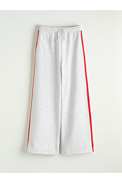 LC Waikiki Παιδικό γκρι ελαστικό κοριτσίστικο παντελόνι LCW